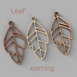 leaf-v8-0987654321213456789009887654321-final.png Fichier STL Boucle d'oreille feuille・Design pour impression 3D à télécharger
