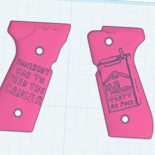 Airsoft Beretta sylized grip 2 3D model