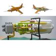 00-Engine-Assy01.jpg STL file Liquid Rocket Engine, 1st Supersonic Horizontal Flight, X-1, 1947・Model to download and 3D print