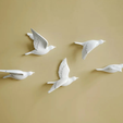 flying_birds_0.png Wall decoration - Flying birds (STL files for 5 different flying bird models)