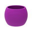 Special_Squares_Spherical_pot_Bowl.1429.jpg FINNED VASE - POT - PENCIL HOLDER OR PLANTER - SQUARE PATTERN