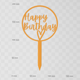 Capture3.png Happy Birthday Cake Topper Pack 1 3d Print STL Files - Digital Download -3 Designs