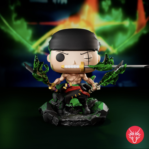 🤴 ZORO (KING OF HELL) ONE PIECE CUSTOM FUNKO POP・ STL File for