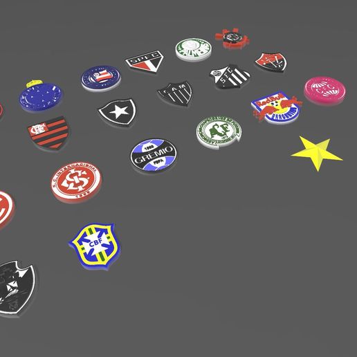 ⚽ COLLECTION OF 3D LOGOS FOR BRAZILIAN SOCCER CLUBS・ OBJ File for 3D printing・Cults