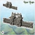 1-PREM.jpg Great orc wall with shooting platforms and wooden battlements (2) - Ork Green Horde Fantasy Beast Chaos Demon Ogre