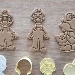 IMG_20230528_110144.jpg STL file Mario Bros, Luigi and Yoshi cookie cutters・Model to download and 3D print