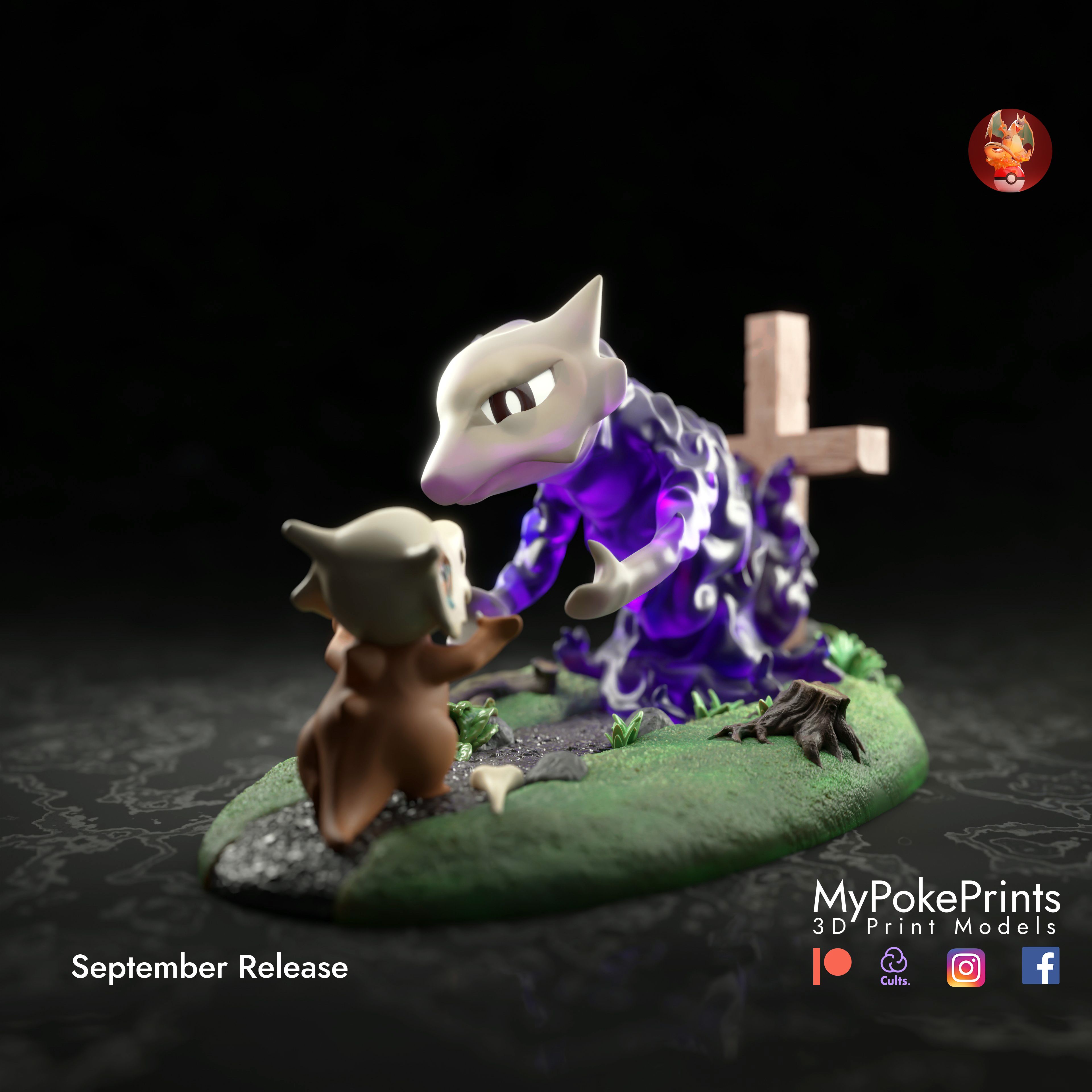 3D-Datei Cubone und Mutter Statue kostenlos・Design zum 3D-Drucken zum ...
