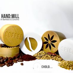 HandMill_by_PolyPrint.jpg STL file Hand:Mill Coffee & Spice Mill by CHOLOdesign・3D printing model to download