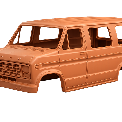 1978 Ford Econoline van, hollow shell body, clean interior, rc, trucks, crawlers, scale, models, stl