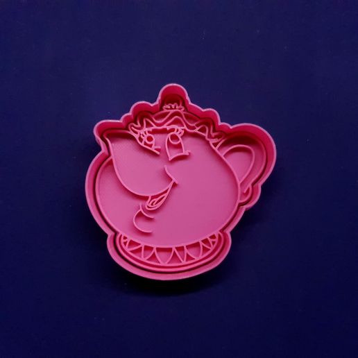Beauty and the Beast Cookie Cutter Pots Cookie Cutter - 3D model önizlemesi