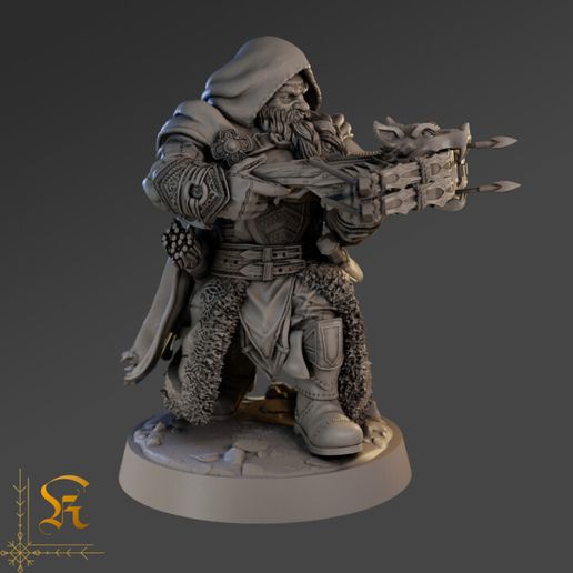 Dwarven Crossbowman masked & unmasked