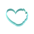 2.png Floral Heart Cookie Cutter with Stamp | STL File