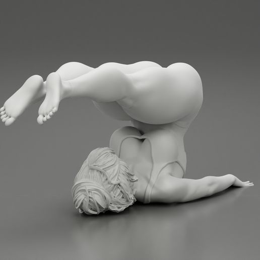Girl-07.jpg 3D file Sporty Woman Doing Yoga the Plough Posture 3D Print Model・Model to download and 3D print, 3DGeshaft