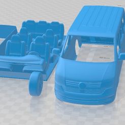 Volkswagen-Transporter-T6-2020-Cristales-Separados-1.jpg Fichier 3D Volkswagen Transporter T6 2020 Fourgon imprimable・Modèle imprimable en 3D à télécharger