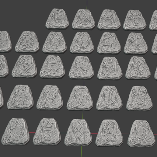 Diablo II resurrected  all RUNES  (full, keychain & set) 3D model