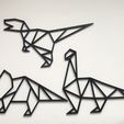 Dinosaurs-Trio.jpeg Geometric Triceratops Wall Art