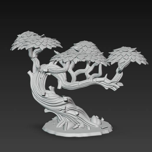 a1098.png1.png Dragonnier stylisé à profil bas | Terrain ancien tortueux