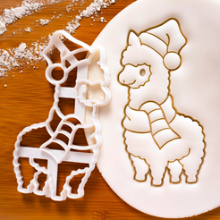 Snímek-obrazovky-2022-11-19-211857.png STL file Christmas Alpaca cookie cutter・3D printing model to download