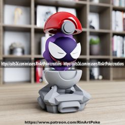 Gastly-in-pokeball-from-pokemon-1.jpg Файл STL Гастли в покеболе из покемона・Шаблон для 3D-печати для загрузки
