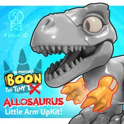 Boon_Allosaurus_7_SQUARE.jpg Бесплатный STL файл Boon the Tiny T. Rex: Allosaurus UpKit (Arms ONLY) - 3DKitbash.com・Модель для загрузки и 3D-печати, Quincy_of_3DKitbash