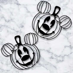 project_20230920_1308331-01.png STL file mickey mouse pumpkin earrings mickey mouse earrings for halloween・3D print design to download