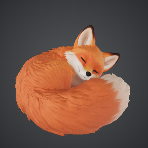Sleeping Fox Figurine – Curled Woodland Animal