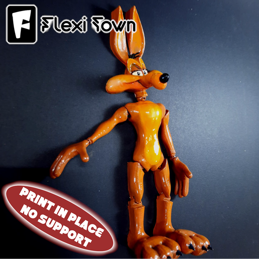 photo-1.png Flexi Wile E. Coyote, Articulated fidget figure, 3mf included