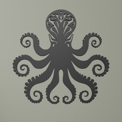 Octopus-2.png Archivo STL Arte mural del pulpo・Objeto imprimible en 3D para descargar