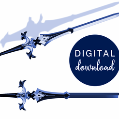 Sacrificial-Sword-Digital.png 3D file SACRIFICIAL Sword STL FILES [Genshin Impact]・Design to download and 3D print