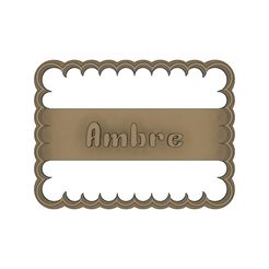 Petit-beurre-Ambre.jpg Download STL file Cookie cutters small Butter name Amber • 3D printer model, ImpriMaker3D