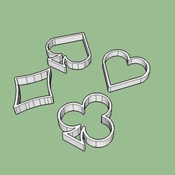 cards 1.jpg Free STL file Deck of Cards Suits Cookie Cutters・3D printable model to download