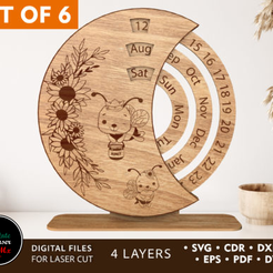 Hanging-Calendar-1.png Rotating calendar - Vector laser cutting and engraving lightburn
