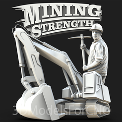 1.png Archivo 3D 3D Model STL File for CNC Router Laser & 3D Printer Miner with a Big Excavator・Objeto imprimible en 3D para descargar