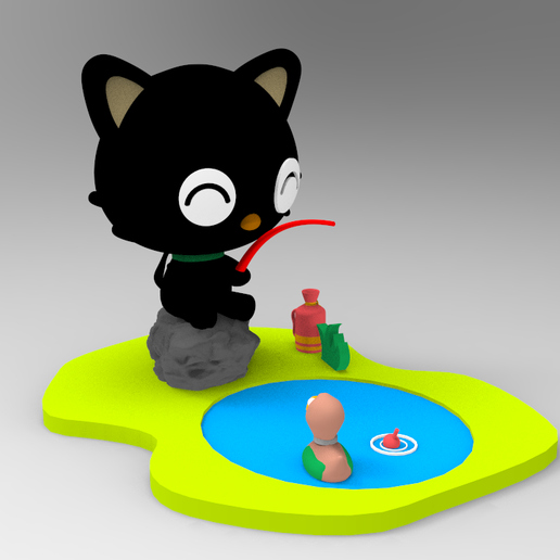 CHOCOCAT PESCANDO Amigo Hello Kitty 3D print model 3D model