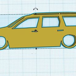 Web-capture_12-10-2023_132647_www.tinkercad.com.jpeg VW Volkswagen Passat B4 35i G60 Syncro Estate Porte-clés Silhouette