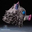 InosukeMask-4.jpg Casco con cabeza de jabalí Impresora 3D STL