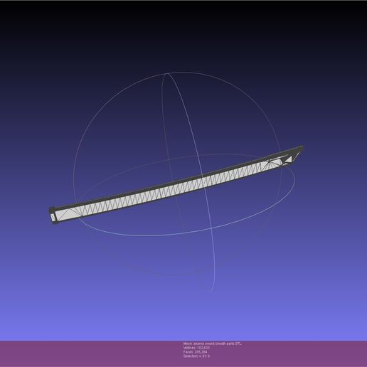 meshlab-2022-01-14-07-10-55-95.jpg STL file Akame Ga Kill Akame Sword And Sheath Printable Assembly・Template to download and 3D print, julian-danzer
