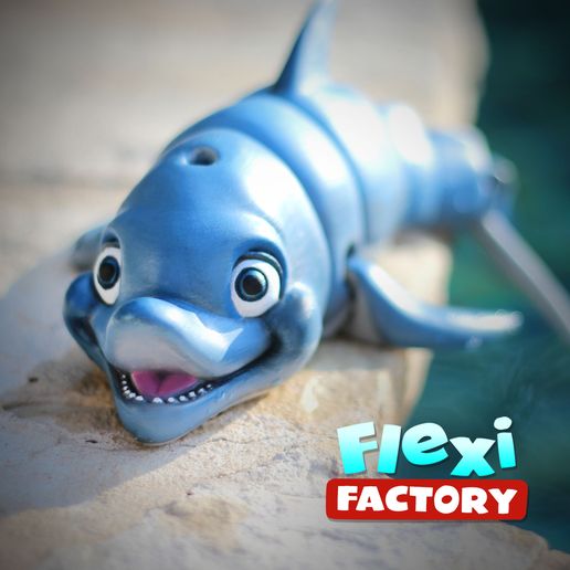 dan_sopala_flexi_factory_dolphin_03.jpg STL file Cute Flexi Print-in-Place Dolphin・3D printable model to download, FlexiFactory