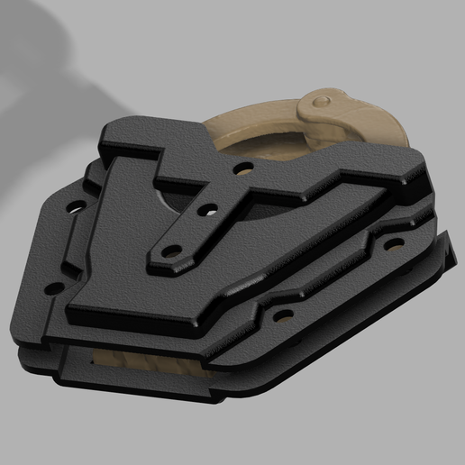 🔫 HANDCUFFS ( HINGED ) CARRIER COMPRESSION MOLD・ STL File for 3D ...