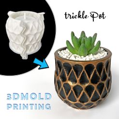 trickle-Pot-3D-mold-printing.jpg STL file Trickle Pot 3D mold printing - Include Pot file for print・3D print object to download