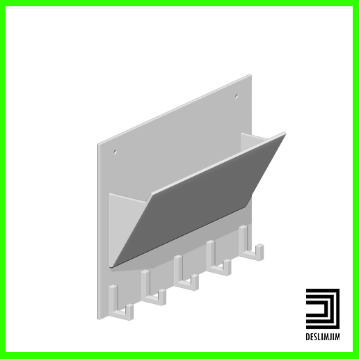 Mailbox for letters and keys 3D model