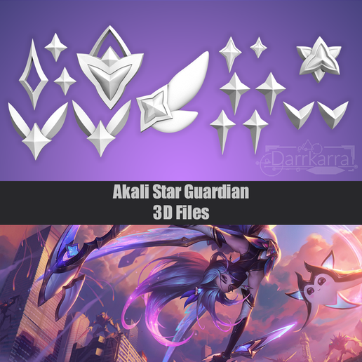 Star Guardian Akali Accessories League of Legends 3D Files Cosplay