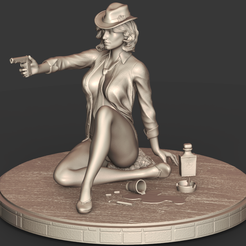 g-17.png STL file Girl with a gun・3D printable model to download