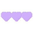 Base - Regular - 3x Heart With Base.stl 8-Bit Heart Clicker Fidget Toy / Keychain / Set