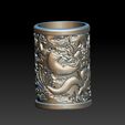 龍游四海 2.jpg Chinese style - dragon pen holder 2