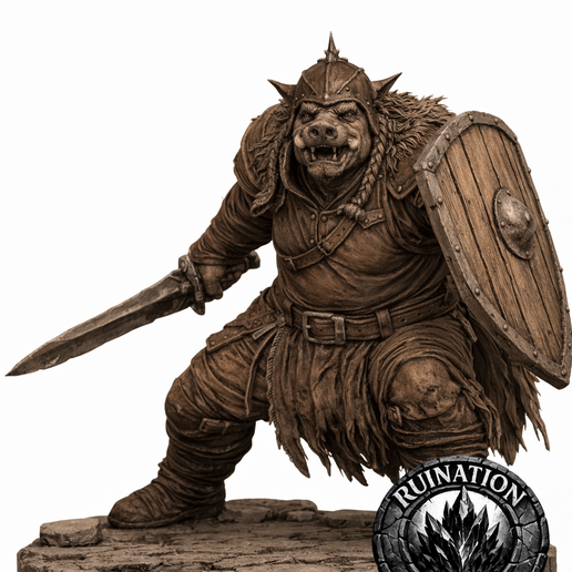 Pig faced Orc - Sword and Shield 7