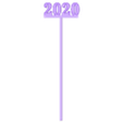 2020_SWIZZLE_STICK_LONG.stl Archivo STL gratuito Graduación 2020: Picos de fiesta y palos de cóctel Picos de fiesta y Swizzle Sticks・Design para impresora 3D para descargar