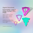 Cover-7.png Futuristic Leaf 1 Clay Cutter - Earring STL Digital File Download- 8 sizes and 2 Earring Cutter Versions, cookie cutter