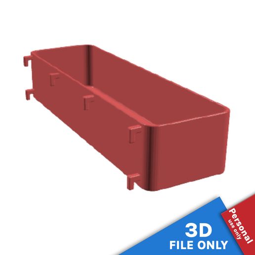 CONTAINER WITH 26X7.5X5.5CM STORAGE SPACE FOR IKEA SKADIS 3D model