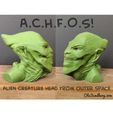 DFGHJ.jpg Archivo STL gratis ACHFOS - Cabeza de la criatura extranjera del espacio exterior・Plan para descargar y imprimir en 3D
